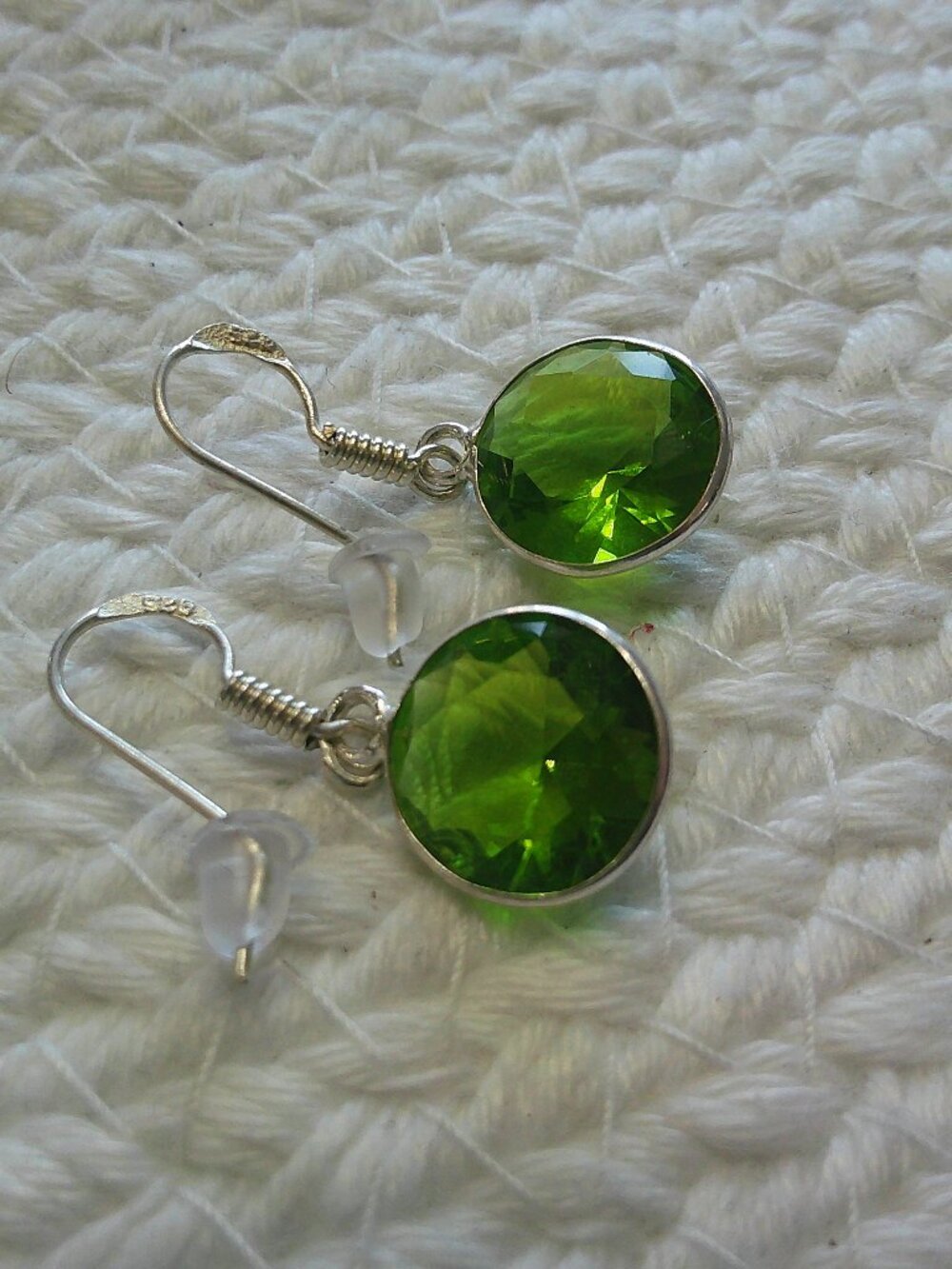 Gorgeous PERIDOT Handmade Sterling 925 Dangle Earrings #408F